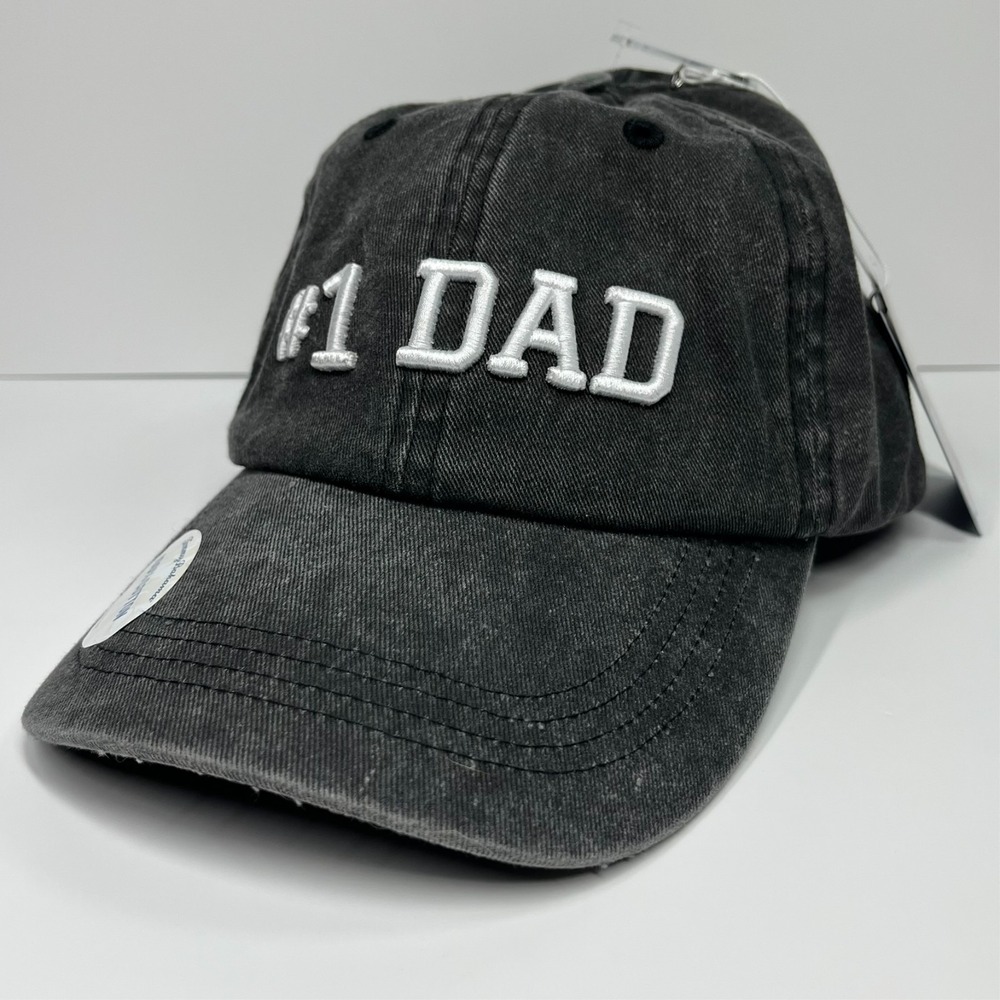 Tommy Bahama Hat Mens Embroidered #1 Dad Adjustable Baseball Cap Heathered Black
